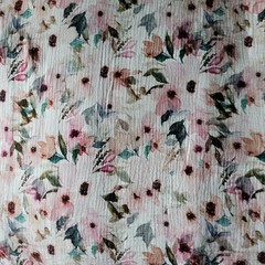 Pastel Magnolia Floral Cotton Muslin Double-Gauze – Elegant, Soft, Light!