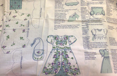 Vintage Daisy Kingdom Morning Glory Doll Dress Cut and Sew Fabric Panel