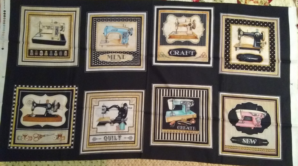 NEW – Vintage Sewing Machines – Panel – Dan Morris, Quilting Treasures, 2015