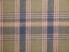 Olive Green Navy Blue Plaid Homespun Fabric | Farmhouse Cabin Cottage Rustic