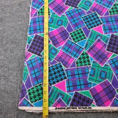 Marcus Brothers Textiles Vintage 90s Patchwork Plaid Houndstooth Cotton 2 yards