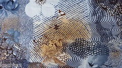 Cotton Twill Spandex Blue Brown Flower Print Fabric By Yard European Made