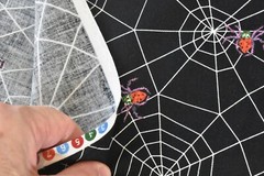 By 1/2 Yd, Lavender & Red Spiders on White & Black Cotton, Andover, Carle, P7071