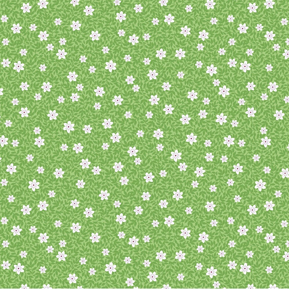 BENARTEX – Seaside Garden by Shelley Cavanna – Wild Strawberries – Bottle Green