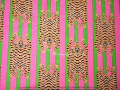100% Cotton Fabric Sewing Indian Tiger Animal Print Sanganeri Running Craft Art