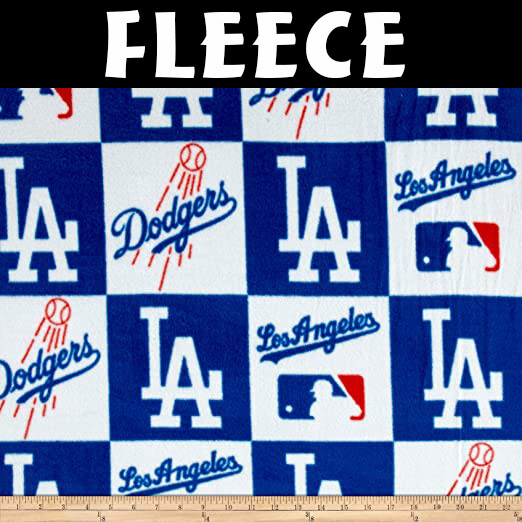MLB Los Angeles Dodgers Block 6619-B Fleece Fabric by the Yard