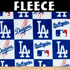 MLB Los Angeles Dodgers Block 6619-B Fleece Fabric by the Yard