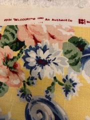 12 Yds Vintage Barrow Belcourt Floral Upholstery Fabric Yellow Pink Blue 55″ W
