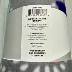 Joann Fabrics Lightweight Blizzard Fleece Gray with Multi Colors 2 Yards