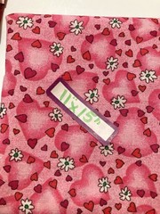 Lot of 7 Fabric Scraps Pinks Hearts Rabbit Swirls Lot #39