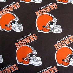 Cotton Fabric Cleveland Browns Football Vtg 2003 Orange Helmet 1.8 + Yards NTT