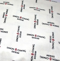 RARE Simon Chang Denim Fabric YARDAGE 6 Yards Designer 60″ x 284″ Cream Material