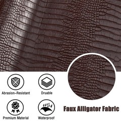HYVAKUPPA Faux Alligator Fabric by The Yard 55″ W Crocodile Texture Vinyl Fak…