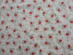sweet vtg cotton fabric red roses on pale yellow 2 yds 6″ long new 35″ width