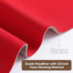 Red Headliner Fabric 60″x144″ Foam Backed Upholstery Car Roof Repair Fade Resist