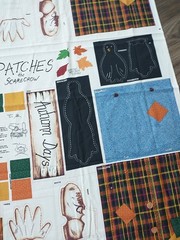Lot Of 2 Patches Scarecrow Cut & Sew Fall Autumn Hay Rides Fabric Panel Spring