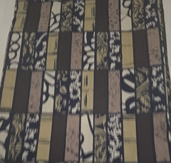 Vintage Cotton Fabric 1 Yard X 60″ Black Brown Tan Sewing Quiting Crafting
