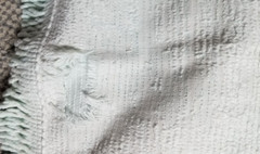 Terry Chenille Pastel Aqua Cotton Fabric Pieces- Cutter