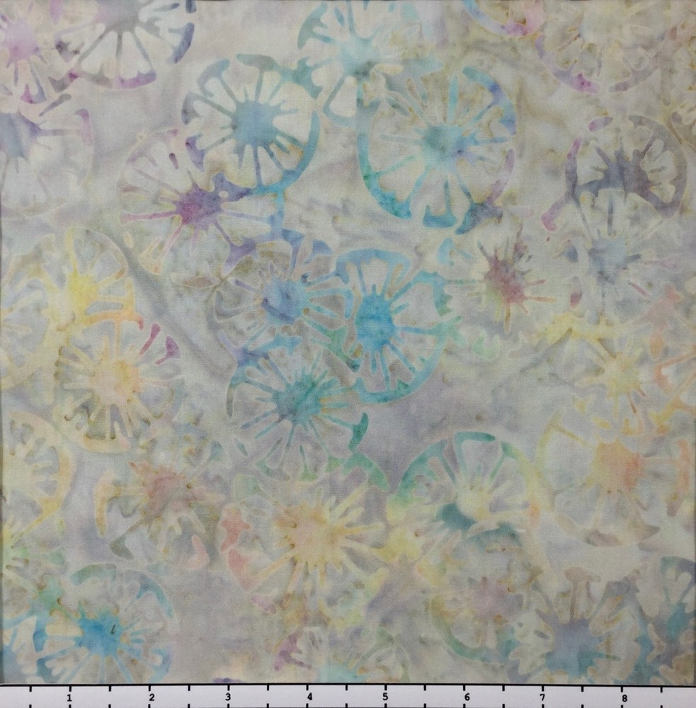 1 Yard Cut of Lunn Fabric Tufted Circle Batik 100% Cotton 4015 Champagne Rainbow