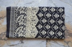 Black & Beige Hand Print Fabric 100% Cotton 2.5 Yard NO DUTY CHARGES 100%✅ZK-369
