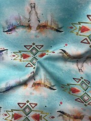 Longhorn Skulls Cotton Fabric By Yard