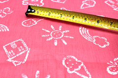 Sewing Fabric Quilt Cloth Cotton 42×1/2 yd Dark Pink White Girls School Toddler