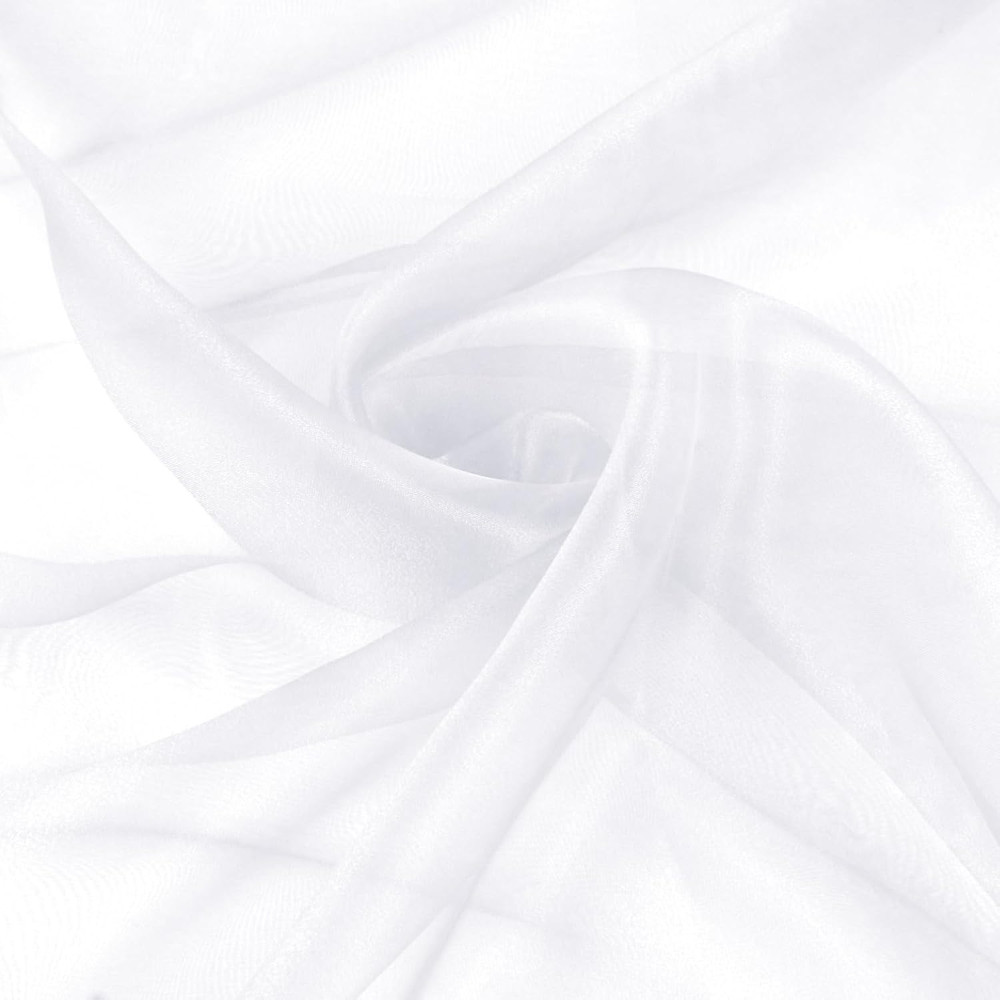Sheer Organza Fabric by the Yard, 60 Inch Wide White Organza Fabric