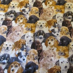 Cotton Fabric Packed Realistic Dogs Lab Beagles Dalmation All KInds BTYx44