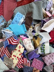 Vintage Cotton Fabric Scraps For Crumb Quilts & Crafts Junk Journal 5 Pounds LOT