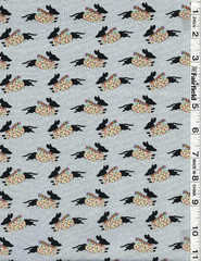 Christmas Gray Dachshund Through the Snow by Camelot Fabrics bty