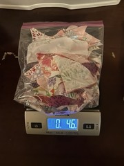 Purple Coral And Floral Patterned Triangle Fabric Scraps Misc Bag 4 Oz