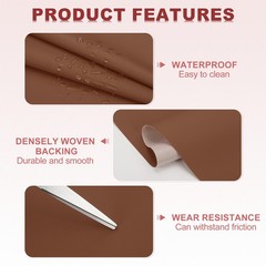 63×39.4in Faux Leather Sheets, Car Replacement Upholstery Soft PU Fabric, Brown