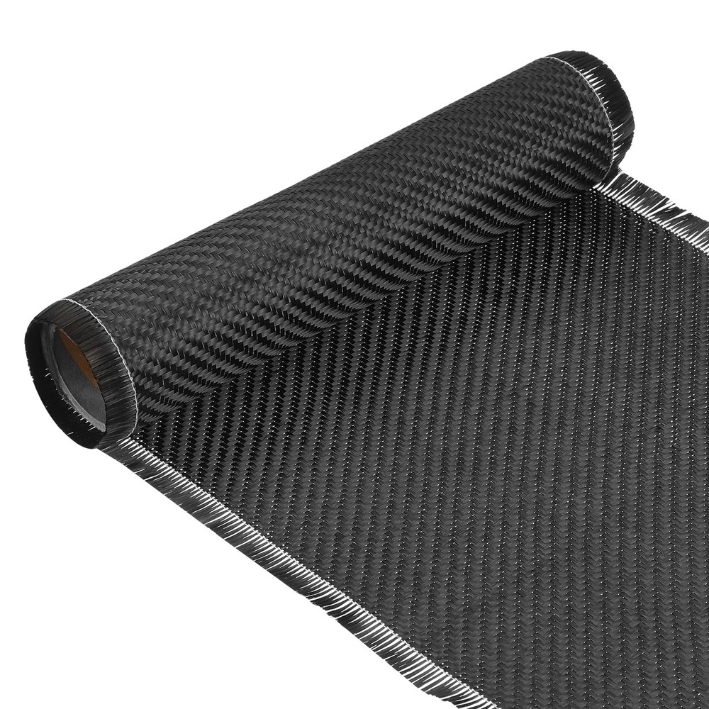 Black Carbon Fiber Fabric Cloth Sheet 2×2 Twill Weave 3K 220g 2 FT x 8 Inch
