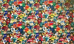 Cotton Quilt Fabric All Sports Teams Fans Football Baseball by 16″x30″