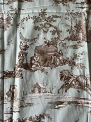 G P & J Baker Printed Toile The Seasons A2103-11 Aqua Cotton Print 2.5 Yds