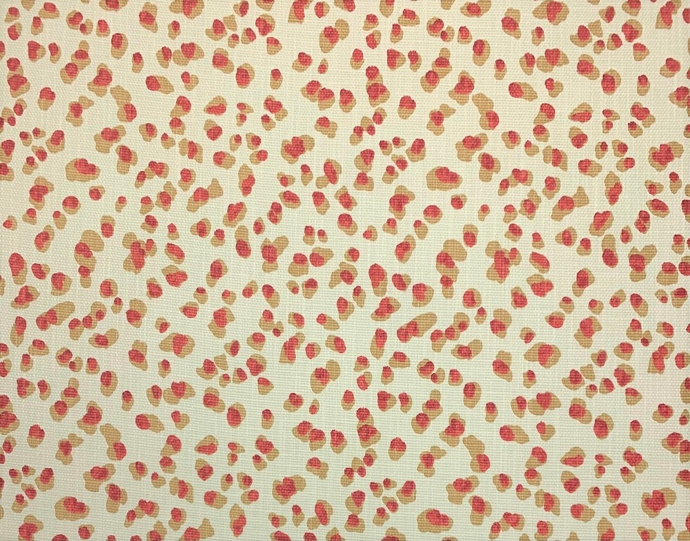 BALLARD DESIGNS MIRA SPICE RED ANIMAL LEOPARD MULTIUSE FABRIC BY THE YARD 54″W