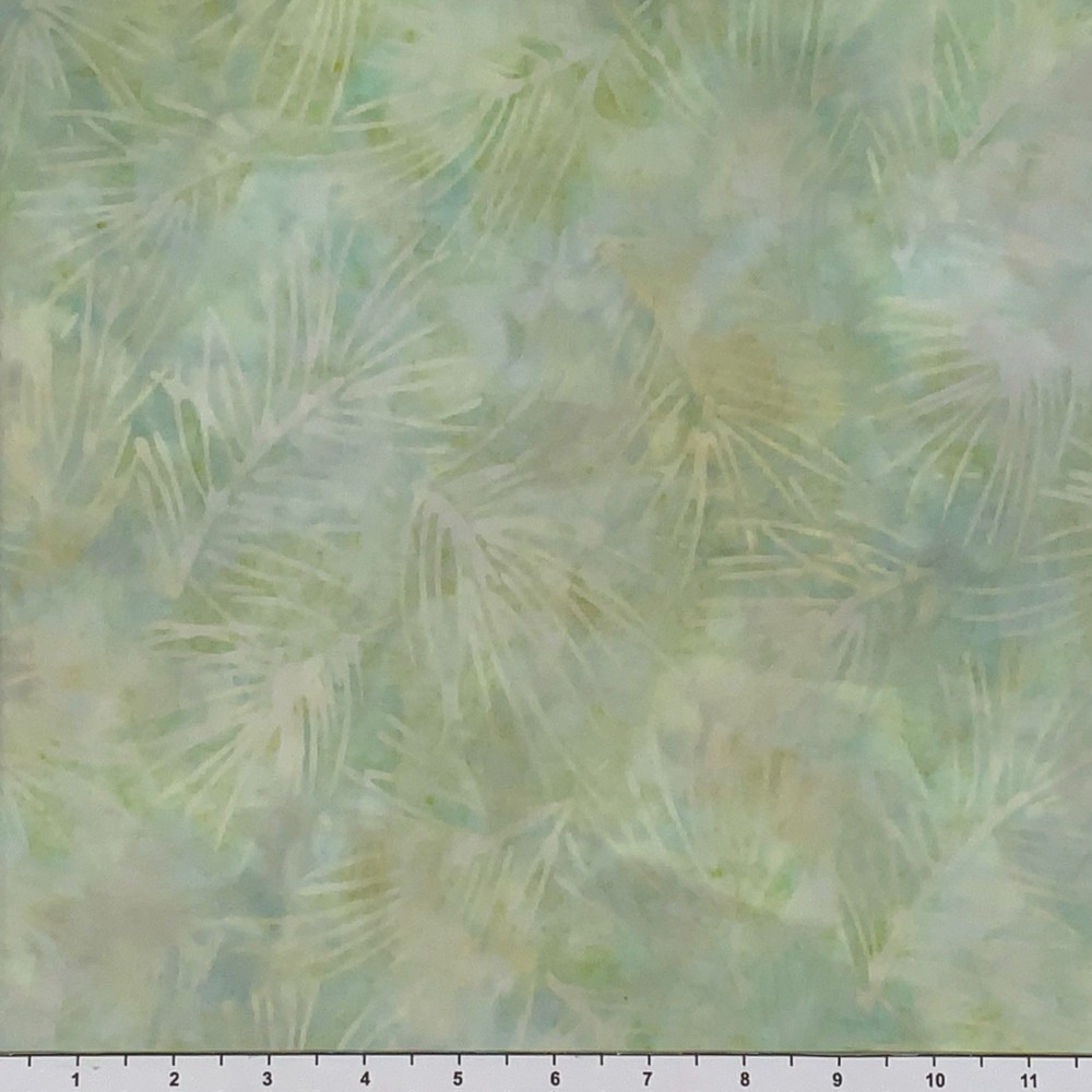 1 Yard Cut Lunn Pine Needles Batik 100% Cotton 3845 Fresh Dew Green Tan Fabric