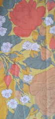 1970s Vtg. Fabric 1 3/8 Yards *Yellow/Orange Rose Allover Lg. BOHO Print *Cotton