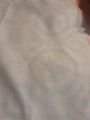 Fabric Light Green Tablecloth 52 X 52 With Some Floss needs done