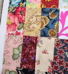 54 pc Lot of 5″ Quilt Fabric Square Precuts Florals 2 Each of 27 Designs