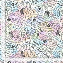 Religious Fabric | Faith Christian Word Toss Pastel | Timeless Treasures YARD