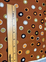 Retro Circle Pattern Fabric by Cranston 1/2 yard x 44″ Cotton Brown Orange Green