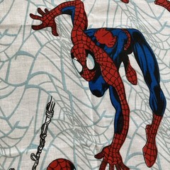 Spiderman Fabric – White background – Approximately 1 Yard 8 Inches