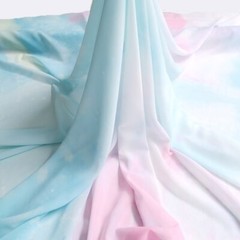 1 yard X 1.45 meter Ombre Chiffon Digital Shading Chiffon Fabric For Wedding