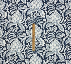 SERENA & LILY ARTICHOKE VINTAGE INDIGO BLUE LINEN EXCLUSIVE FABRIC BY YARD 55″W