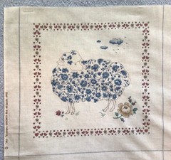 VTG Joan Kessler Cut & Sew Cotton Fabric 21″x 44.25″ Country Animals 8 Squares