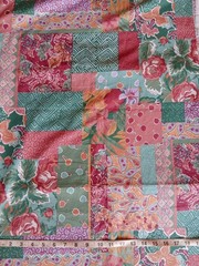 Country Floral Patchwork Cotton Weave 45×42″ Roses Cherries Paisley 43×3.3 Yds