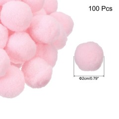 Pom Felt Balls Felting Fabric 2cm 20mm Pale Pink for Crafts DIY Pack of 100