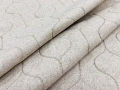 Weitzner Embroidered Wool Uphol Fabric- Contour / Almond 2 yds T1030/01