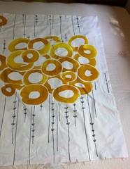 IKEA Maria Vinka 2011 Golden Yellow Flowers Wide Fabric 85.5″ x 59″ + 23″ x 59″